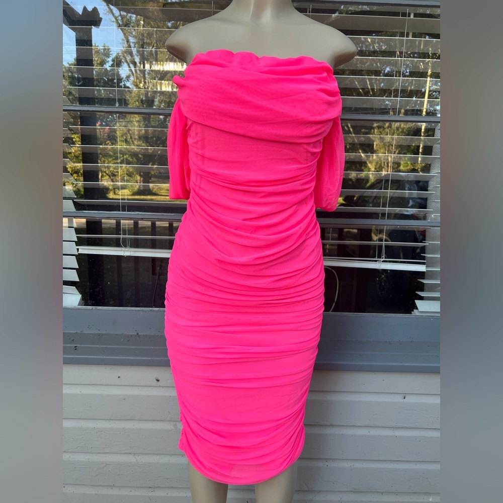 Elegant Pink Off-Shoulder Dress